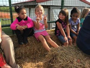 kids on hay ride