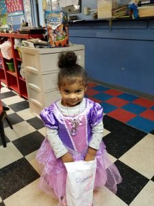 little girl in princess costume